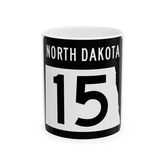 ND-15 2015 (North Dakota) (Road Sign) White Coffee Mug 11oz - Go Mug Yourself