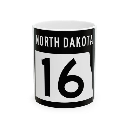 ND-16 2015 (North Dakota) (Road Sign) White Coffee Mug 11oz - Go Mug Yourself