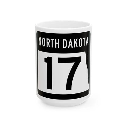 ND-17 2015 (North Dakota) (Road Sign) White Coffee Mug 15oz - Go Mug Yourself