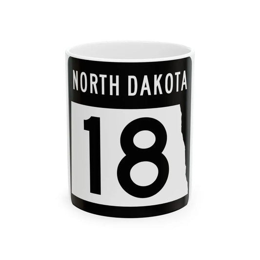 ND-18 2015 (North Dakota) (Road Sign) White Coffee Mug 11oz - Go Mug Yourself