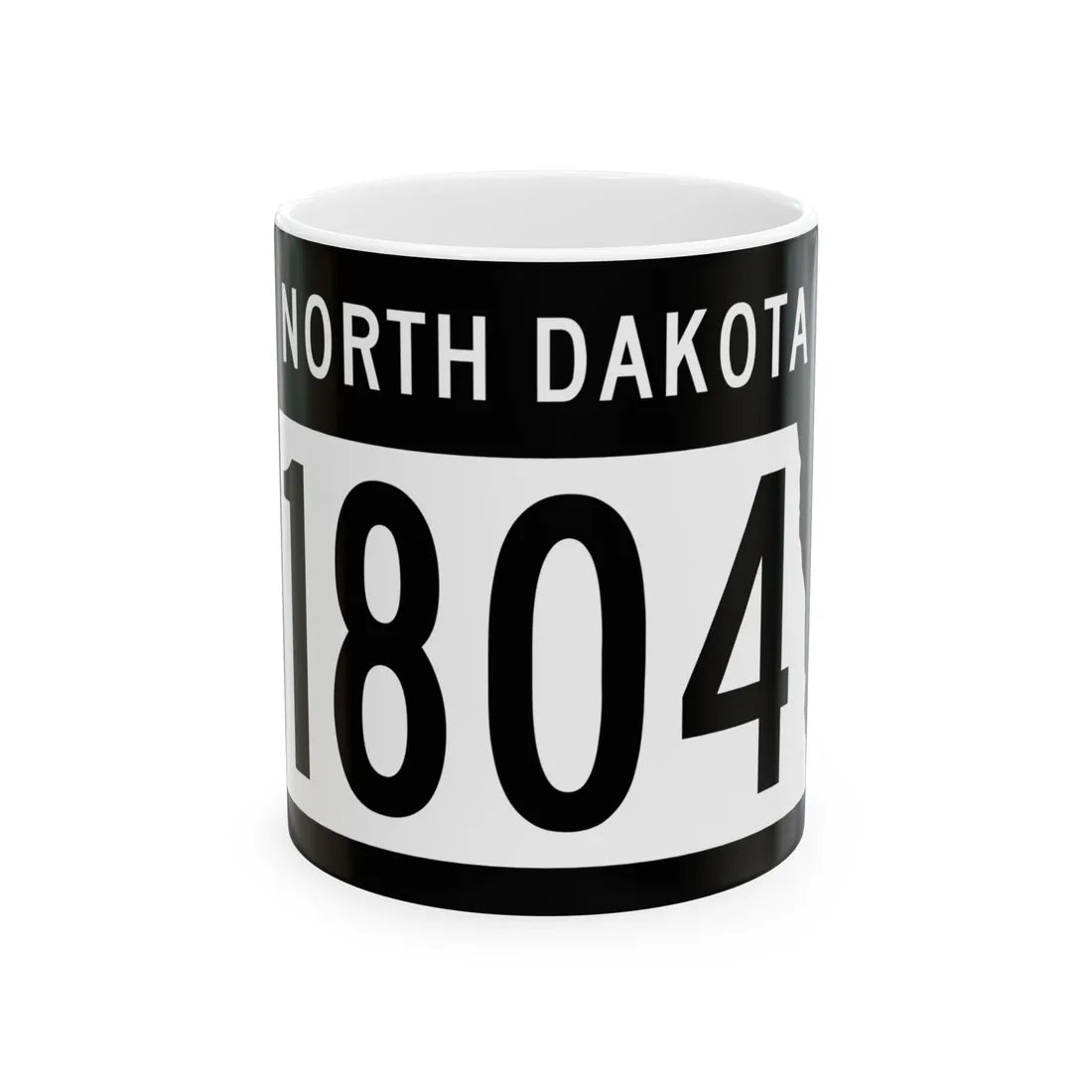 ND-1804 2015 (North Dakota) (Road Sign) White Coffee Mug 11oz - Go Mug Yourself