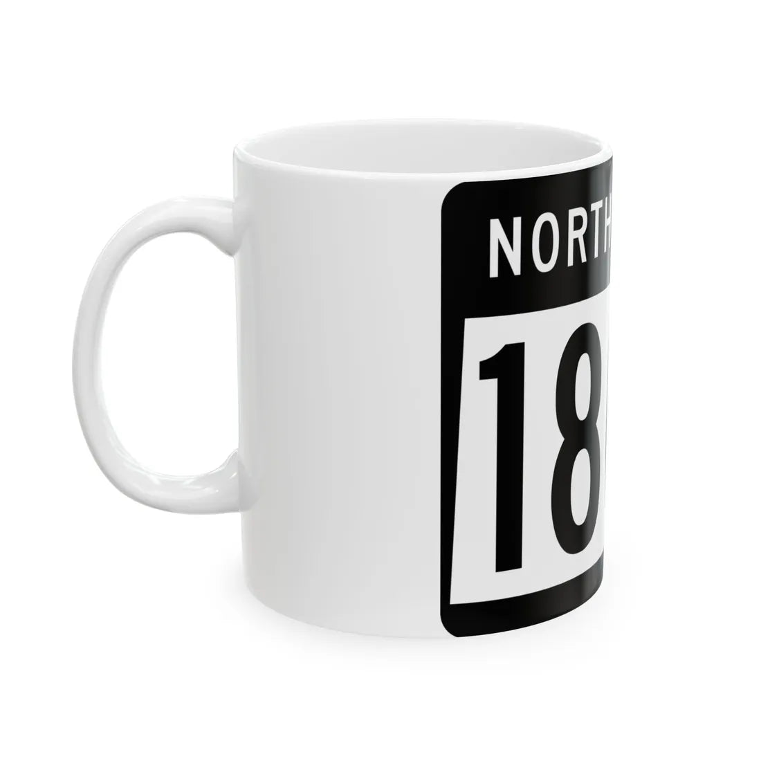 ND-1804 2015 (North Dakota) (Road Sign) White Coffee Mug - Go Mug Yourself