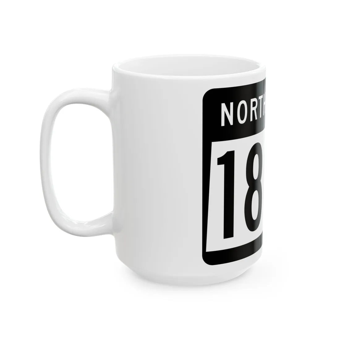 ND-1804 2015 (North Dakota) (Road Sign) White Coffee Mug - Go Mug Yourself