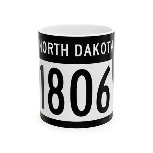 ND-1806 2015 (North Dakota) (Road Sign) White Coffee Mug 11oz - Go Mug Yourself