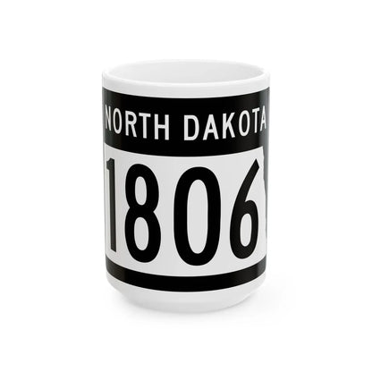 ND-1806 2015 (North Dakota) (Road Sign) White Coffee Mug 15oz - Go Mug Yourself