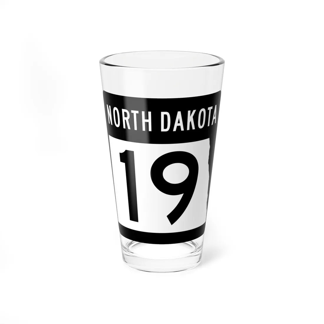 ND-19 2015 (North Dakota) (Road Sign) Pint Glss 16oz 16oz - Go Mug Yourself