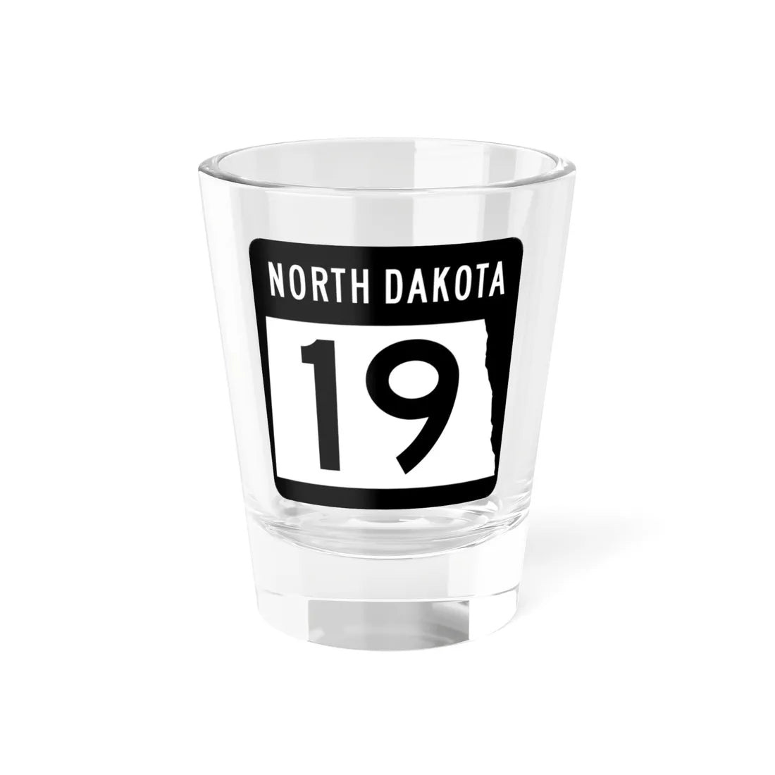 ND-19 2015 (North Dakota) (Road Sign) Shot Glass 1.5oz 1.5oz - Go Mug Yourself