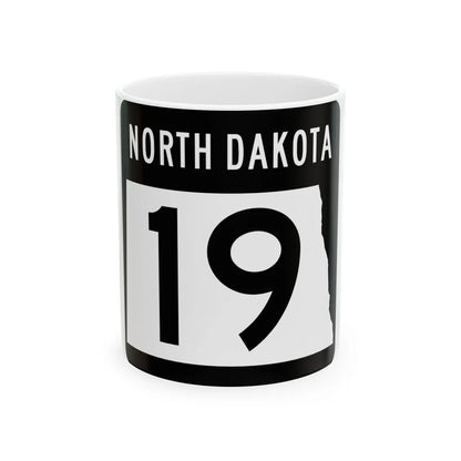 ND-19 2015 (North Dakota) (Road Sign) White Coffee Mug 11oz - Go Mug Yourself