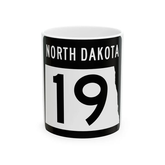 ND-19 2015 (North Dakota) (Road Sign) White Coffee Mug 11oz - Go Mug Yourself