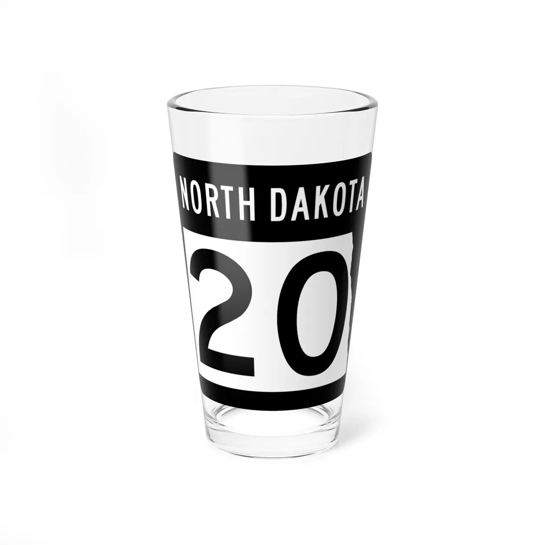 ND-20 2015 (North Dakota) (Road Sign) Pint Glss 16oz 16oz - Go Mug Yourself