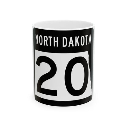 ND-20 2015 (North Dakota) (Road Sign) White Coffee Mug 11oz - Go Mug Yourself
