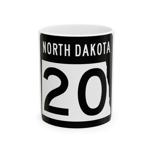 ND-20 2015 (North Dakota) (Road Sign) White Coffee Mug 11oz - Go Mug Yourself