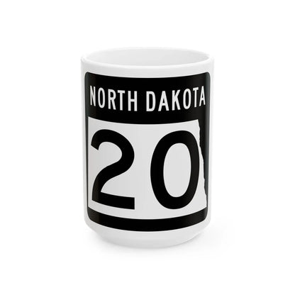 ND-20 2015 (North Dakota) (Road Sign) White Coffee Mug 15oz - Go Mug Yourself