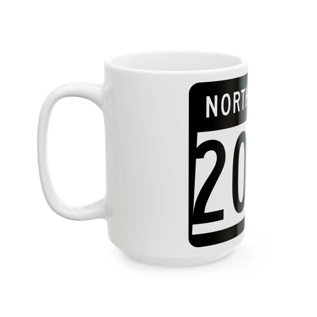 ND-200A 2015 (North Dakota) (Road Sign) White Coffee Mug - Go Mug Yourself