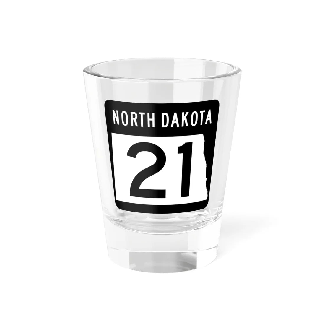 ND-21 2015 (North Dakota) (Road Sign) Shot Glass 1.5oz 1.5oz - Go Mug Yourself