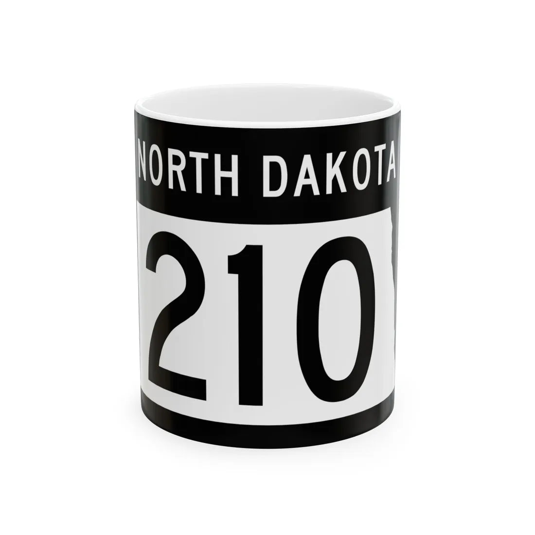 ND-210 2015 (North Dakota) (Road Sign) White Coffee Mug 11oz - Go Mug Yourself