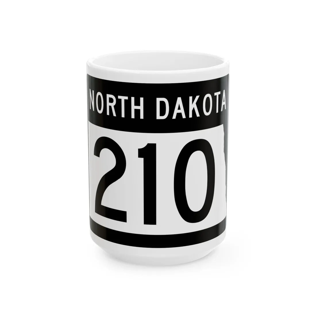 ND-210 2015 (North Dakota) (Road Sign) White Coffee Mug 15oz - Go Mug Yourself