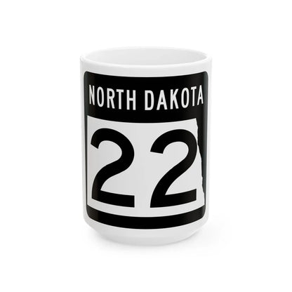 ND-22 2015 (North Dakota) (Road Sign) White Coffee Mug 15oz - Go Mug Yourself