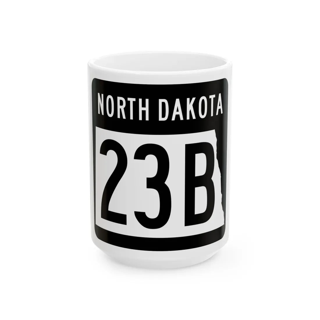 ND-23B 2015 (North Dakota) (Road Sign) White Coffee Mug 15oz - Go Mug Yourself