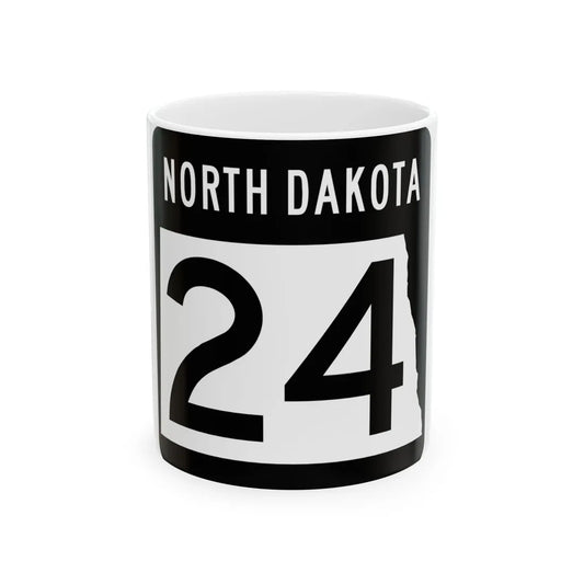 ND-24 2015 (North Dakota) (Road Sign) White Coffee Mug 11oz - Go Mug Yourself