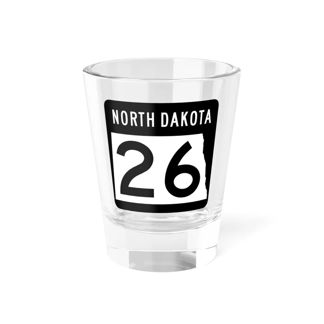 ND-26 2015 (North Dakota) (Road Sign) Shot Glass 1.5oz 1.5oz - Go Mug Yourself