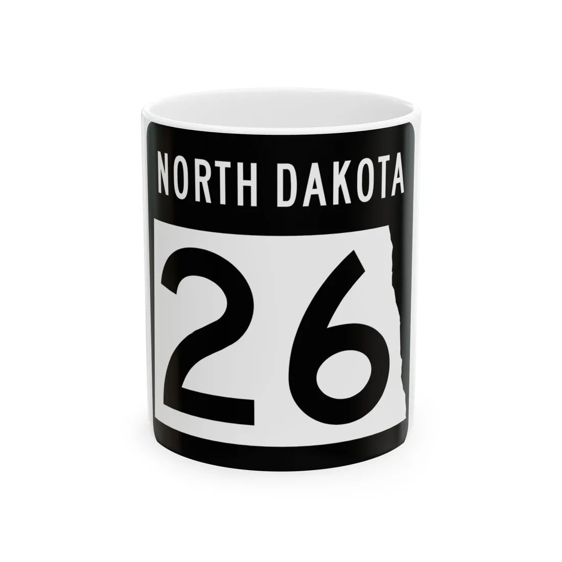 ND-26 2015 (North Dakota) (Road Sign) White Coffee Mug 11oz - Go Mug Yourself