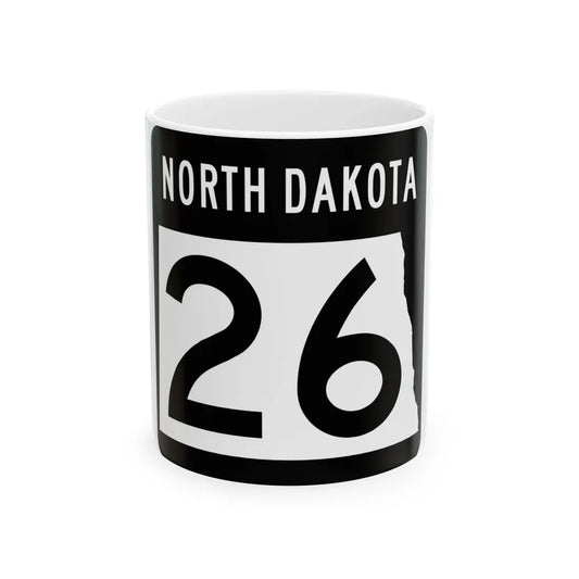 ND-26 2015 (North Dakota) (Road Sign) White Coffee Mug 11oz - Go Mug Yourself