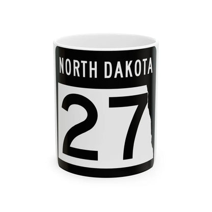 ND-27 2015 (North Dakota) (Road Sign) White Coffee Mug 11oz - Go Mug Yourself