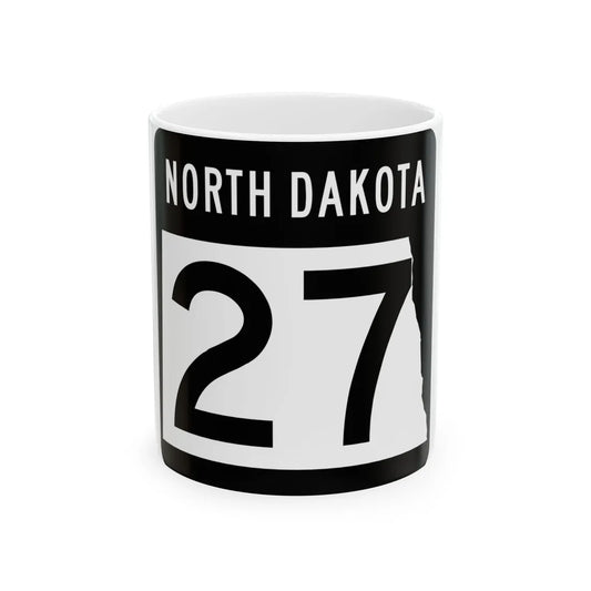 ND-27 2015 (North Dakota) (Road Sign) White Coffee Mug 11oz - Go Mug Yourself