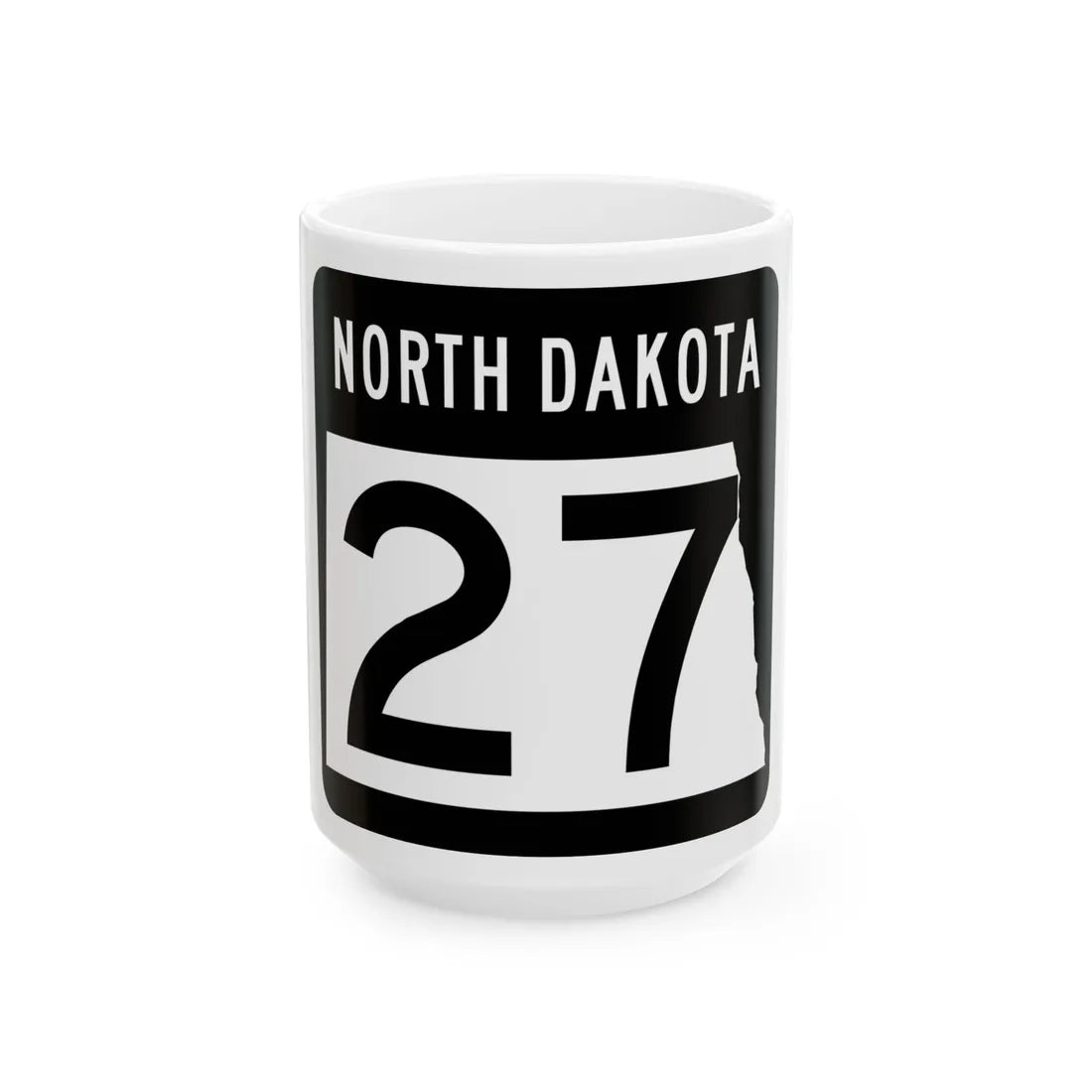 ND-27 2015 (North Dakota) (Road Sign) White Coffee Mug 15oz - Go Mug Yourself