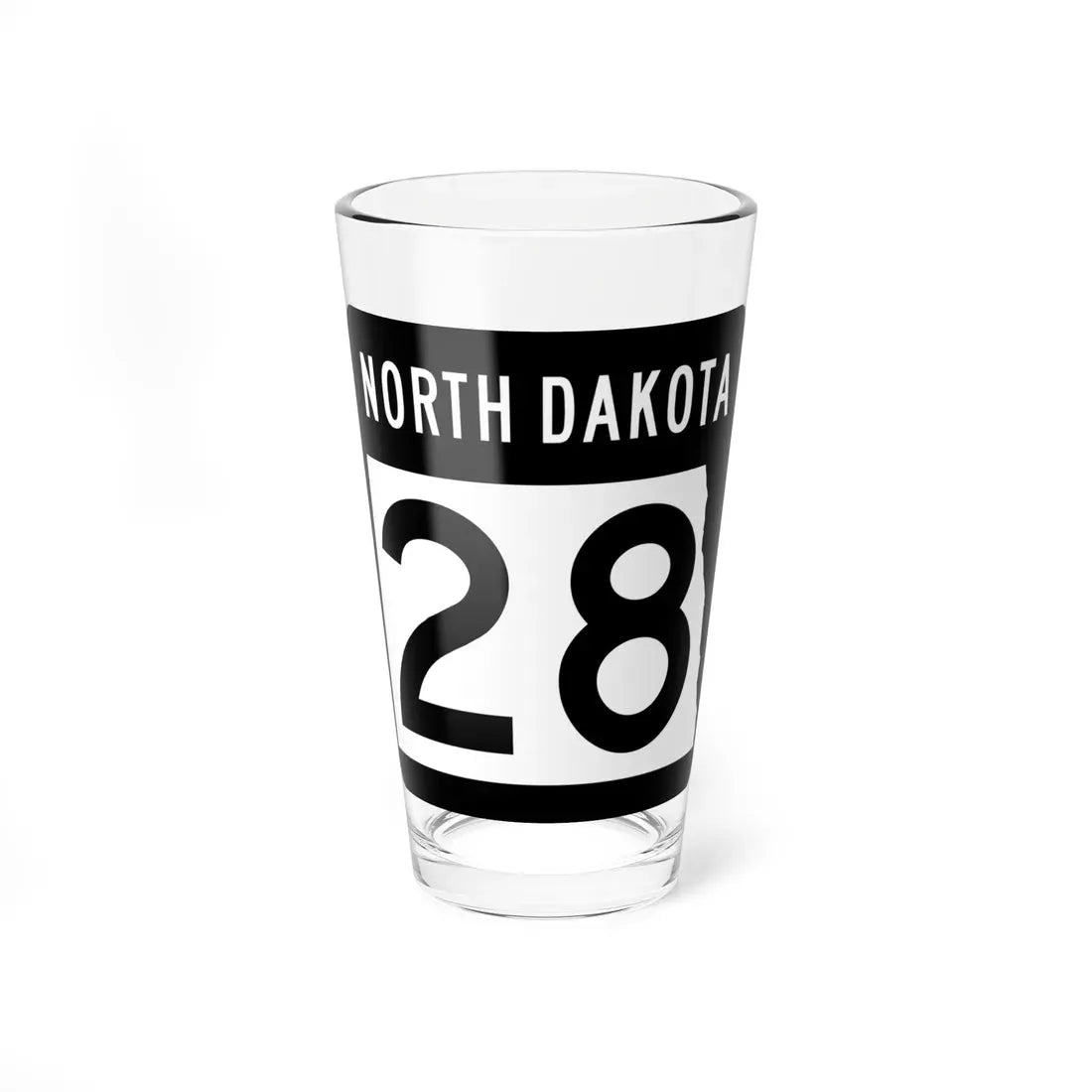 ND-28 2015 (North Dakota) (Road Sign) Pint Glass 16oz 16oz - Go Mug Yourself
