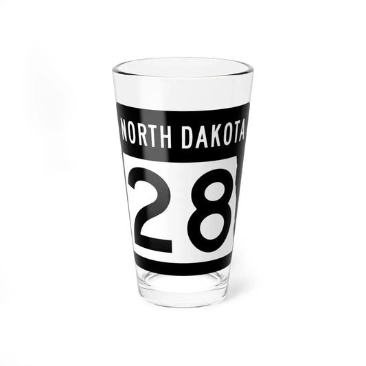 ND-28 2015 (North Dakota) (Road Sign) Pint Glass 16oz 16oz - Go Mug Yourself