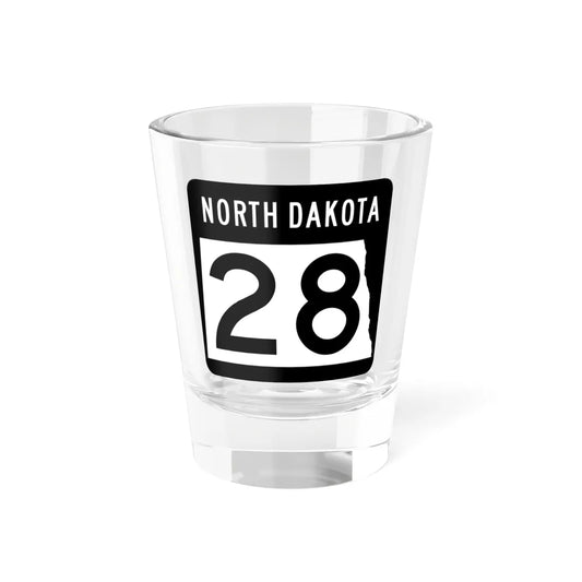 ND-28 2015 (North Dakota) (Road Sign) Shot Glass 1.5oz 1.5oz - Go Mug Yourself