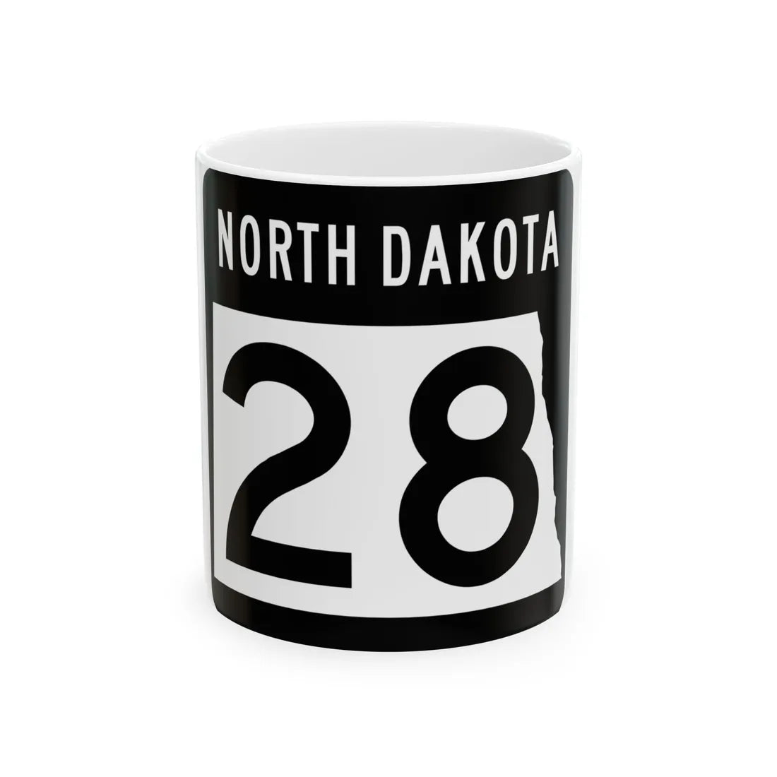 ND-28 2015 (North Dakota) (Road Sign) White Coffee Mug 11oz - Go Mug Yourself
