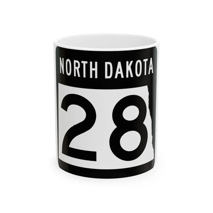 ND-28 2015 (North Dakota) (Road Sign) White Coffee Mug 11oz - Go Mug Yourself