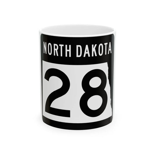 ND-28 2015 (North Dakota) (Road Sign) White Coffee Mug 11oz - Go Mug Yourself