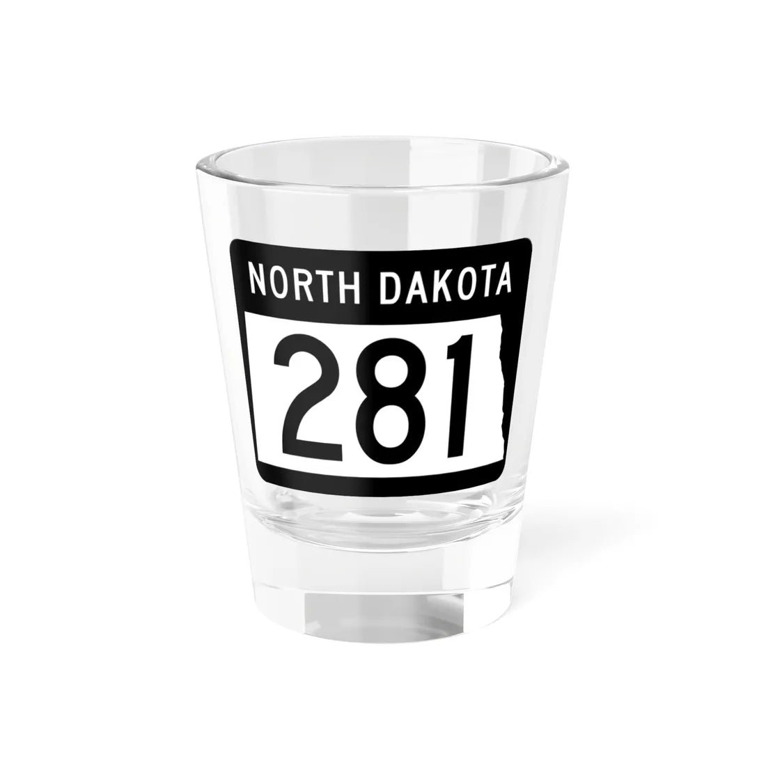 ND-281 2015 (North Dakota) (Road Sign) Shot Glass 1.5oz 1.5oz - Go Mug Yourself