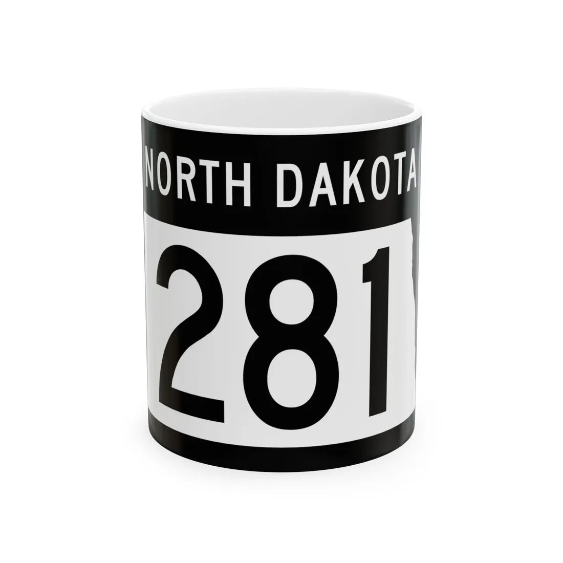 ND-281 2015 (North Dakota) (Road Sign) White Coffee Mug 11oz - Go Mug Yourself