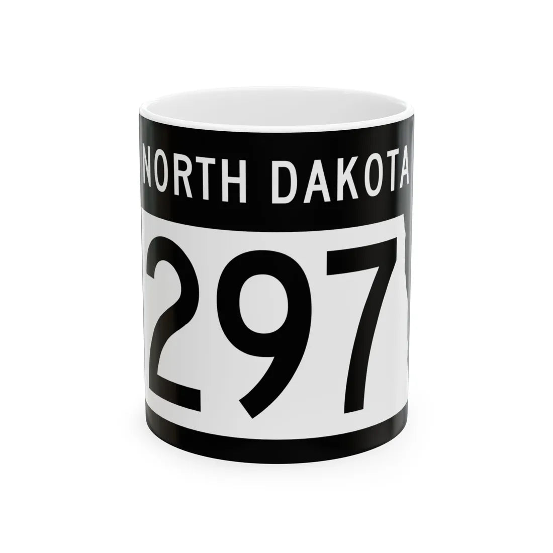 ND-297 2015 (North Dakota) (Road Sign) White Coffee Mug 11oz - Go Mug Yourself