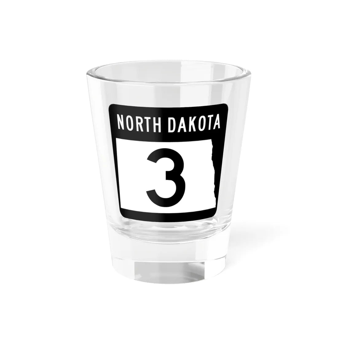 ND-3 2015 (North Dakota) (Road Sign) Shot Glass 1.5oz 1.5oz - Go Mug Yourself