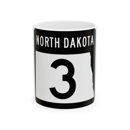 ND-3 2015 (North Dakota) (Road Sign) White Coffee Mug 11oz - Go Mug Yourself