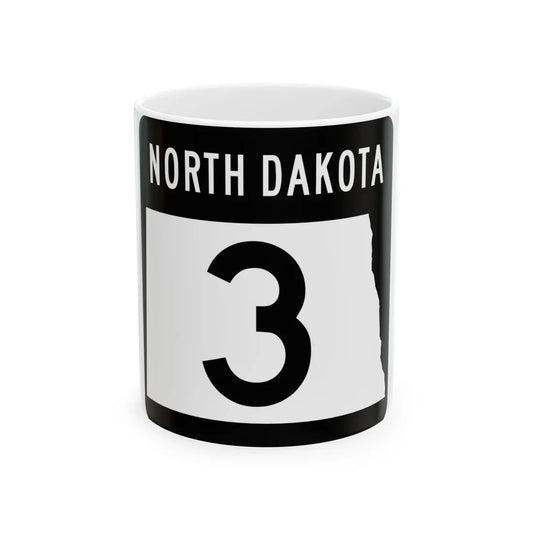 ND-3 2015 (North Dakota) (Road Sign) White Coffee Mug 11oz - Go Mug Yourself