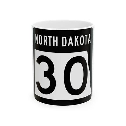 ND-30 2015 (North Dakota) (Road Sign) White Coffee Mug 11oz - Go Mug Yourself