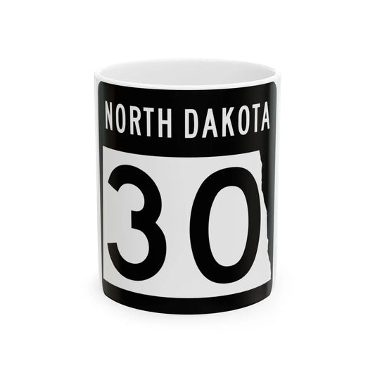 ND-30 2015 (North Dakota) (Road Sign) White Coffee Mug 11oz - Go Mug Yourself