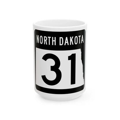 ND-31 2015 (North Dakota) (Road Sign) White Coffee Mug 15oz - Go Mug Yourself