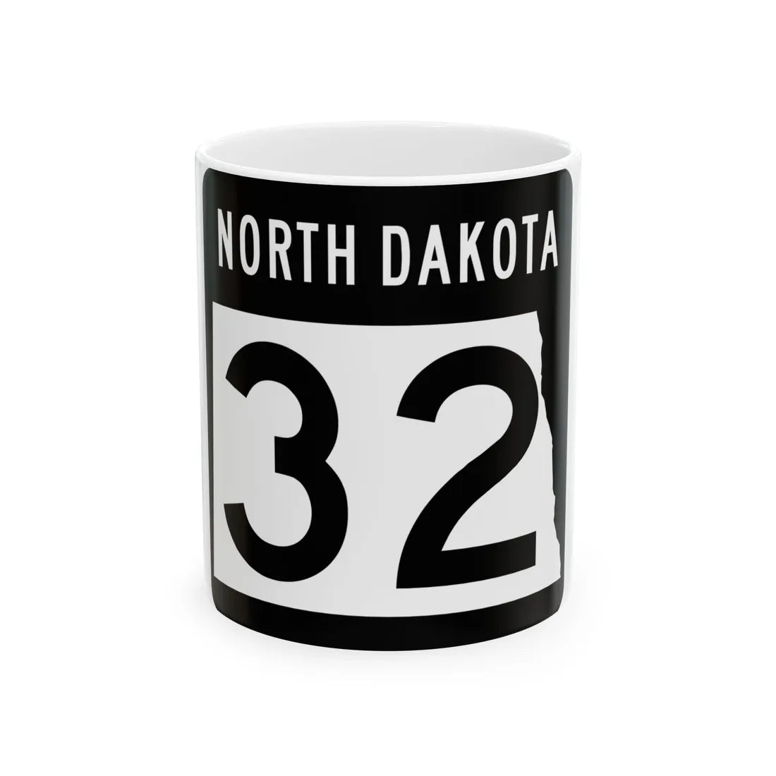 ND-32 2015 (North Dakota) (Road Sign) White Coffee Mug 11oz - Go Mug Yourself