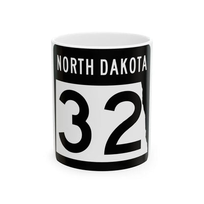 ND-32 2015 (North Dakota) (Road Sign) White Coffee Mug 11oz - Go Mug Yourself