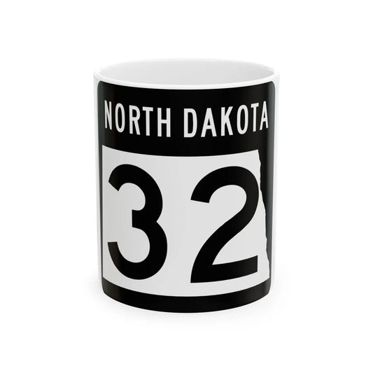 ND-32 2015 (North Dakota) (Road Sign) White Coffee Mug 11oz - Go Mug Yourself