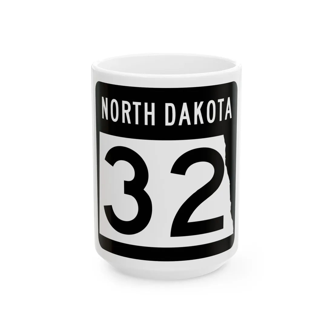 ND-32 2015 (North Dakota) (Road Sign) White Coffee Mug 15oz - Go Mug Yourself