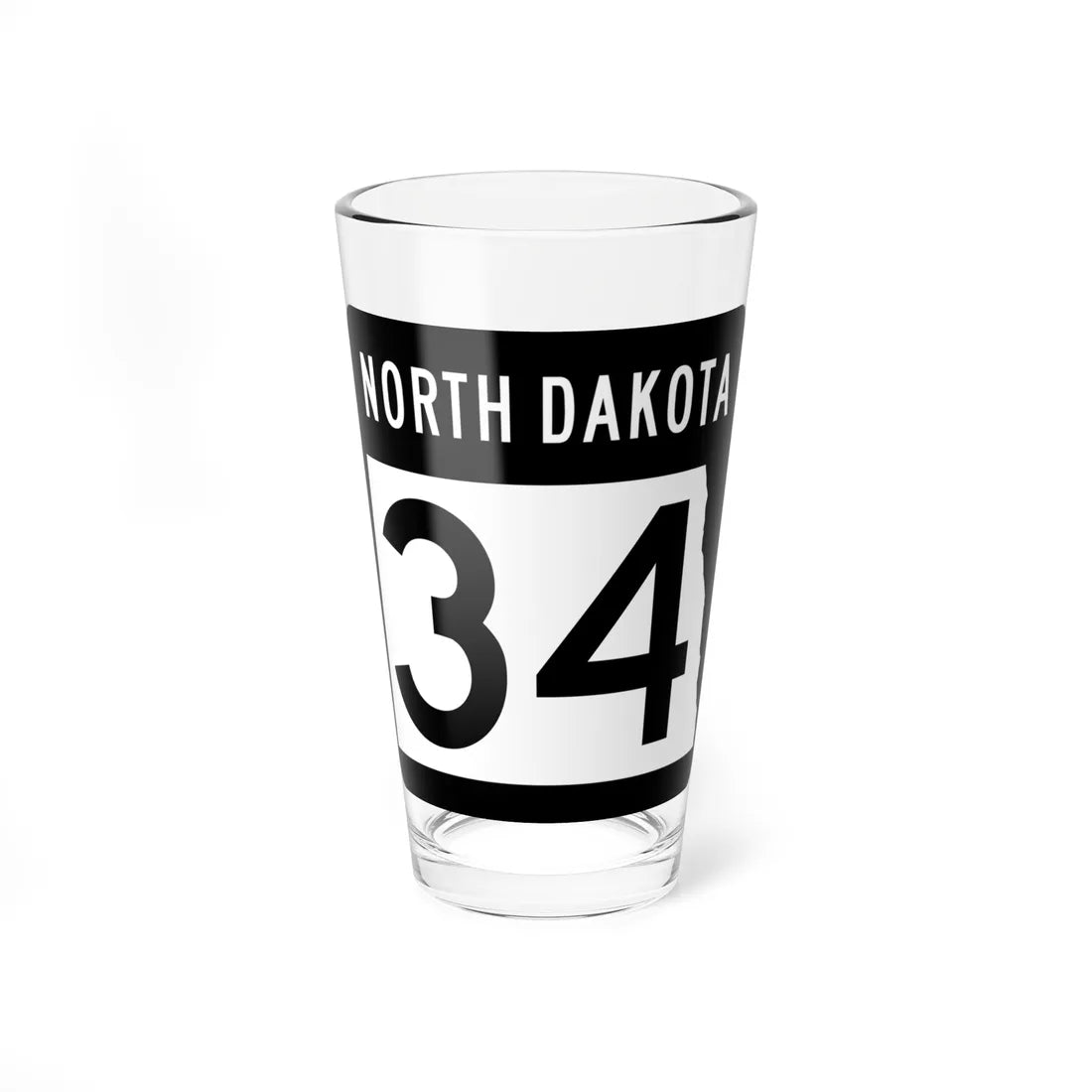 ND-34 2015 (North Dakota) (Road Sign) Pint Glss 16oz 16oz - Go Mug Yourself